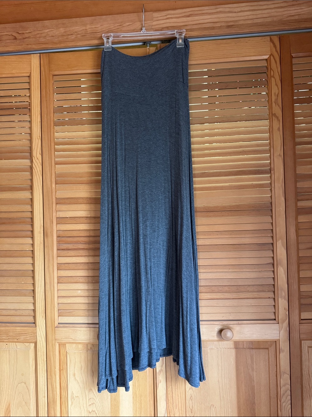 Maxi A-line Skirt in Charcoal Gray